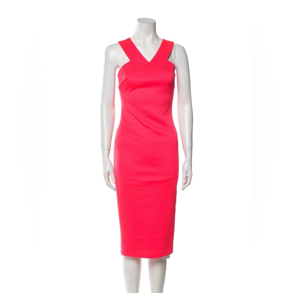 Ted Baker Neoprene Crossback Dress Pink Orange 0
